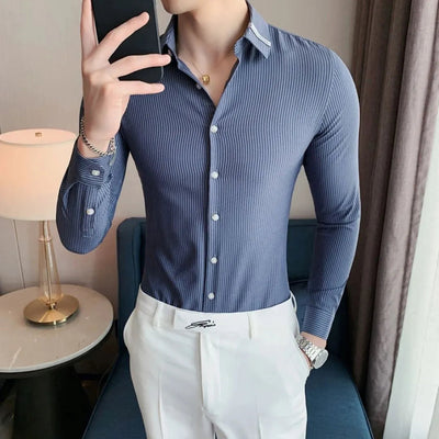 Camisa Social Masculina Listrada